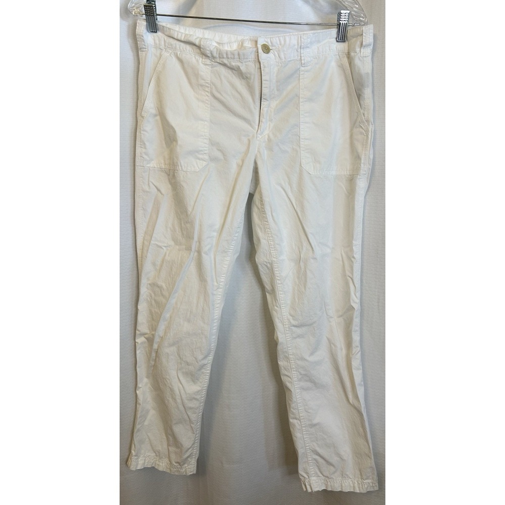 Lauren Ralph Lauren White Cropped Cargo Pants Womens 10 Classic Preppy